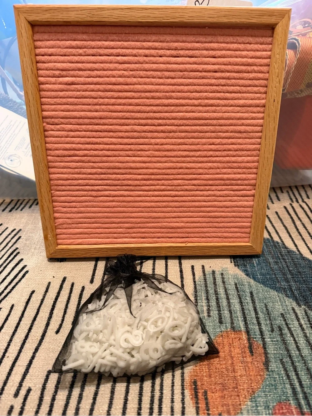 Pink Felt Letter Board with Wood Frame